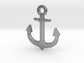 Anchor Pendant in Natural Silver