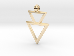Geometric Double Triangle Pendant in 14k Gold Plated Brass