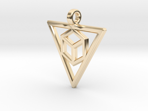Geometric Triangle Pendant in 14k Gold Plated Brass