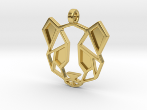 Geometric Panda Pendant in Polished Brass