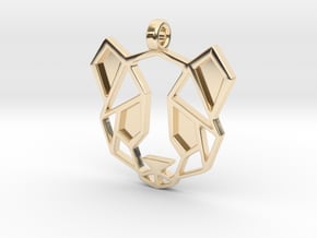 Geometric Panda Pendant in 14k Gold Plated Brass