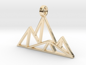 Geometric Mountain Pendant in 14k Gold Plated Brass
