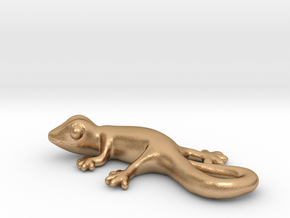 Cute Gecko Keychain in Natural Bronze