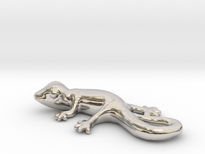 Cute Gecko Keychain in Rhodium Plated Brass