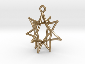 Star Ornament, 7 Points in Polished Gold Steel