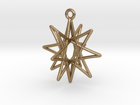 Star Ornament, 8 Points in Polished Gold Steel
