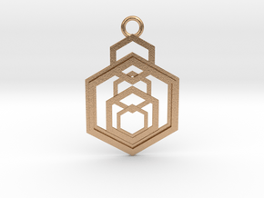 Geometrical pendant no.9 in Natural Bronze: Medium