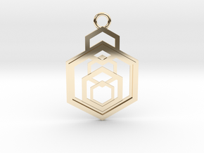 Geometrical pendant no.9 in 14k Gold Plated Brass: Medium