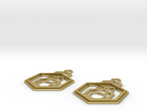Geometrical earrings no.9 in Natural Brass: Small