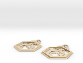 Geometrical earrings no.9 in 14k Gold Plated Brass: Small