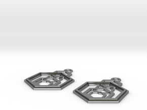 Geometrical earrings no.9 in Natural Silver: Small