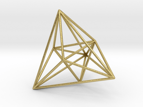 16-cell, perspective projection in Natural Brass