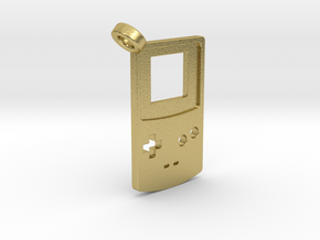 Gameboy Color Styled Pendant in Natural Brass