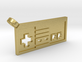 NES Controller Styled Pendant in Natural Brass