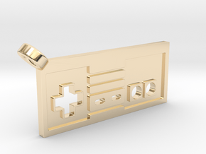 NES Controller Styled Pendant in 14k Gold Plated Brass