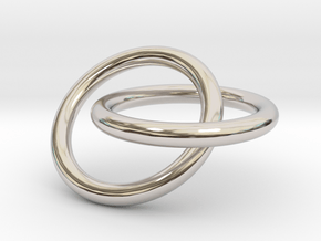 Interlocking Rings Pendant in Rhodium Plated Brass