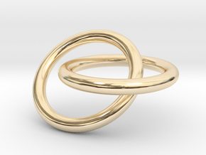 Interlocking Rings Pendant in 14k Gold Plated Brass