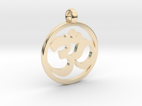 Ohm Pendant in 14k Gold Plated Brass
