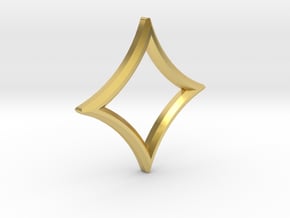 Square Star Pendant in Polished Brass