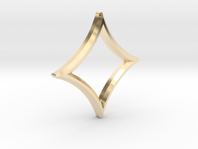 Square Star Pendant in 14k Gold Plated Brass