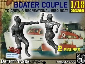 1/18 Recreation Boat Couple Set 2 in White Natural Versatile Plastic