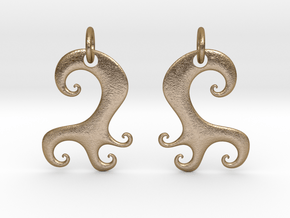 Wavy Earrings in Polished Gold Steel