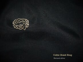 Celtic Braid Ring in Natural Silver: 7 / 54