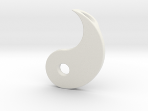 Yin Yang Pendant - Part 2 in White Premium Versatile Plastic
