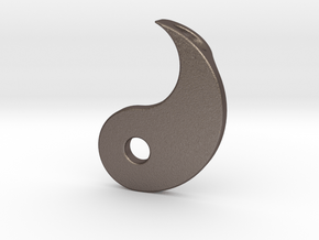 Yin Yang Pendant - Part 2 in Polished Bronzed-Silver Steel