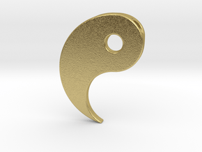 Yin Yang Pendant - Part 1 in Natural Brass