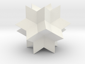 RHOMBIC HEXECONTAHEDRON 50mm in White Natural Versatile Plastic: 28mm
