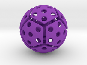 bouncing cat toy ball perforated size S in Purple Processed Versatile Plastic: Small