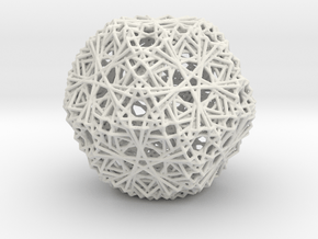 30 Cuboctahedron Compound, Wireframe in White Natural Versatile Plastic