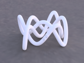 Lissajous Three-Twist Knot in White Natural Versatile Plastic