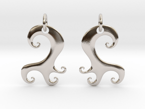 Wavy Earrings in Rhodium Plated Brass