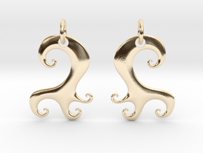 Wavy Earrings in 14k Gold Plated Brass
