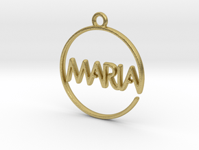 MARIA First Name Pendant in Natural Brass