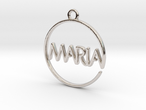 MARIA First Name Pendant in Platinum