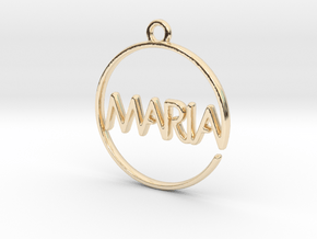 MARIA First Name Pendant in 14k Gold Plated Brass