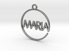 MARIA First Name Pendant in Natural Silver