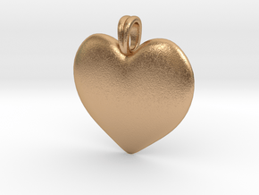 14K Gold Heart Necklace  in Natural Bronze