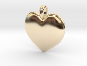 14K Gold Heart Necklace  in 14k Gold Plated Brass