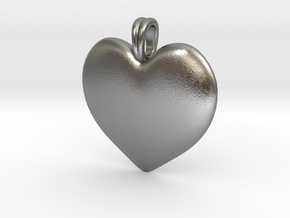 14K Gold Heart Necklace  in Natural Silver