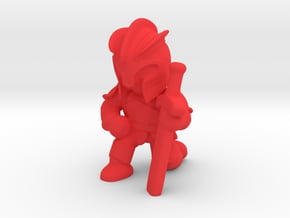 Kneeling Knight  in Red Processed Versatile Plastic
