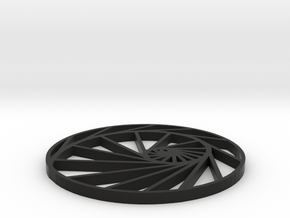 logarithmic spiral pendant in Black Premium Versatile Plastic