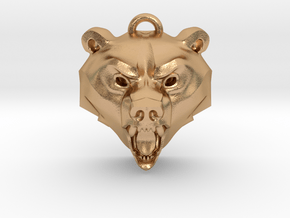 Bear Medallion (hollow version) medium in Natural Bronze: Medium