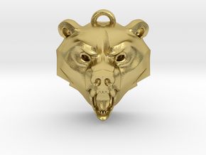Bear Medallion (solid version) medium in Natural Brass: Medium