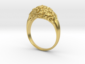 "Fleur" Dome Ring in Polished Brass