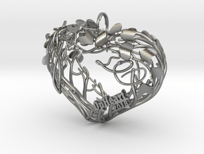Heart Branches - Ornament in Natural Silver: Small
