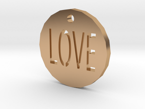 Love Pendant in Polished Bronze